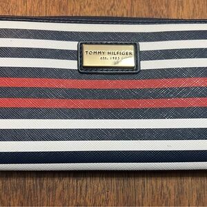 Tommy Hilfiger Navy and Red Striped Wallet